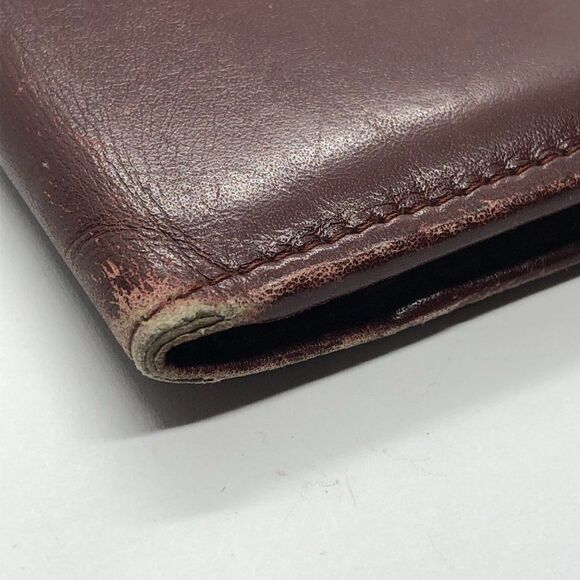 Must De Cartier Bordeaux Burgundy Red & Gold Leather Wallet Checkbook Holder - Picture 9 of 9